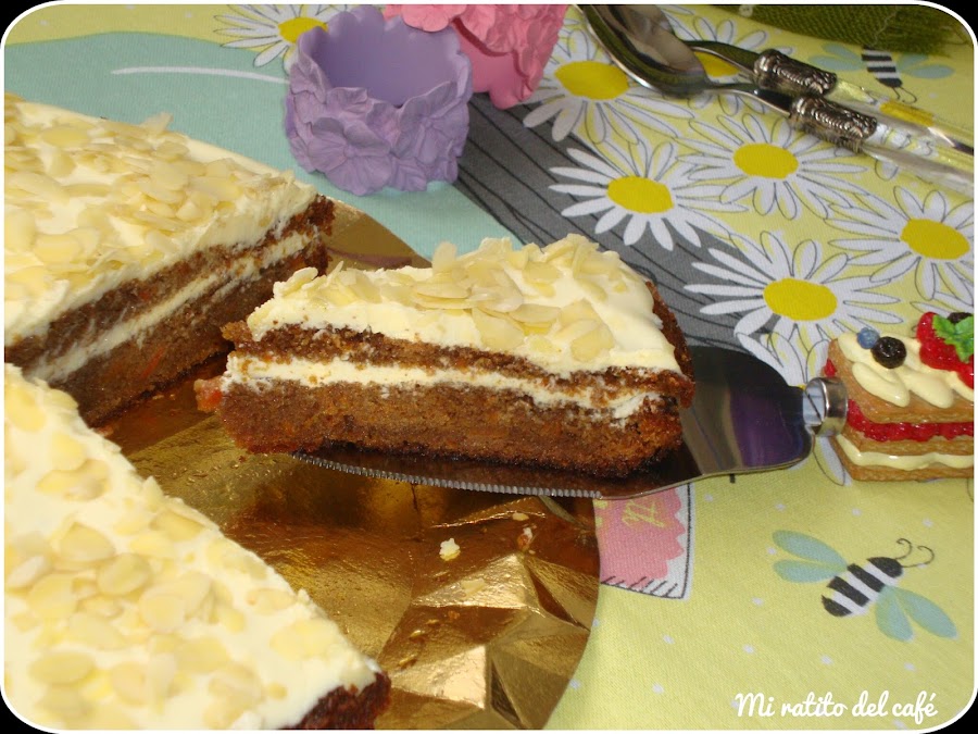 Tarta de zanahoria con chocolate blanco