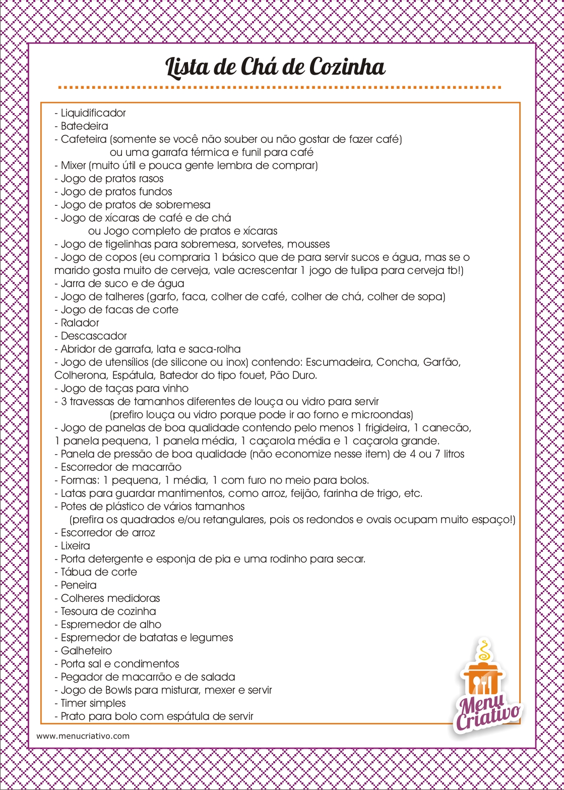 Lista De Ch De Cozinha Simples Para Imprimir Oppenau Info Lista De Ch De Cozinha Simples Para Imprimir Oppenau Info