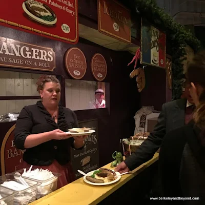 plate of bangers at The Great Dickens Christmas Fair in San Francisco