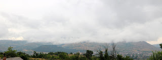 Low cloud still hangs around above the parents' hotel Low cloud still hangs around above the parents' hotel