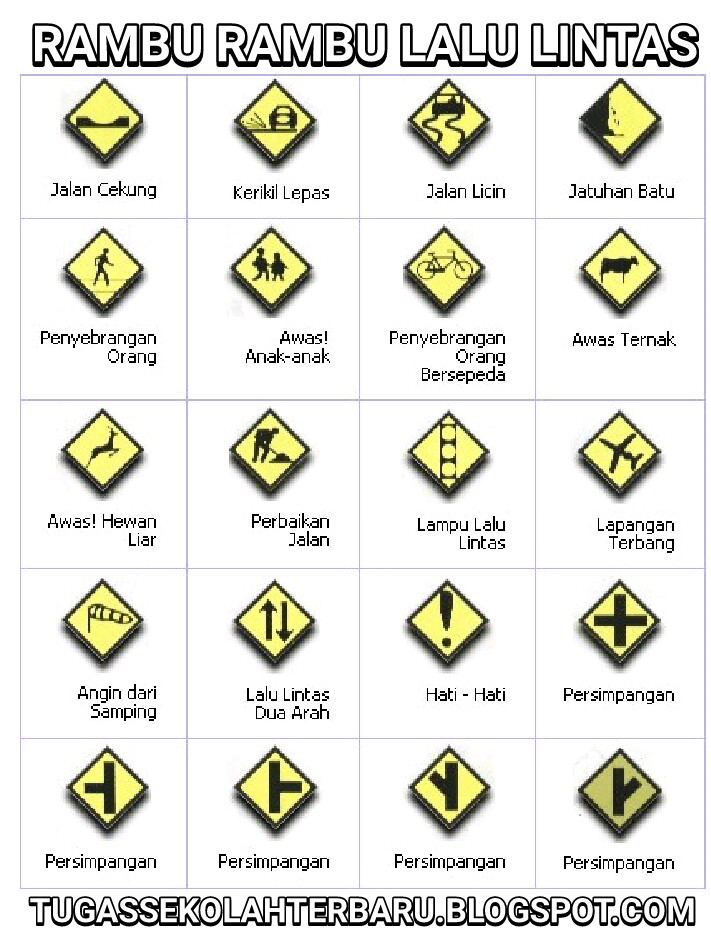 Contoh rambu rambu lalu lintas di jalan beserta gambar - Tugas Sekolah