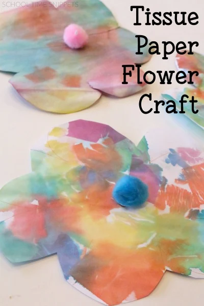 Bleeding Tissue Paper Flower Craft for Kids