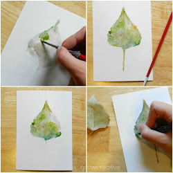 leaf paint grow watercolors ink dry step