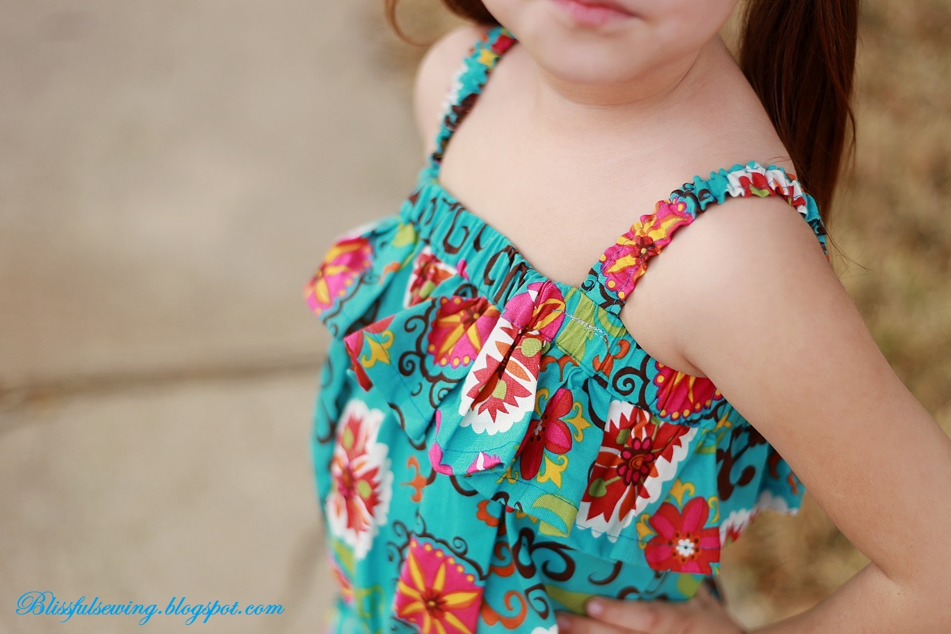Sewing Patterns for Girls Dresses and Skirts: Ruffled Romper Sewing