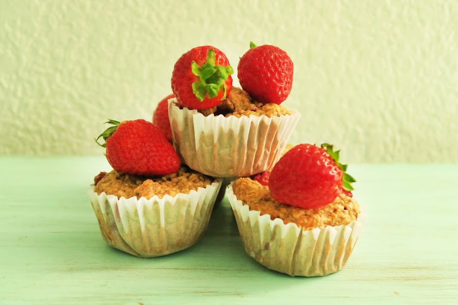 Muffins de avena y frutillas Cocina