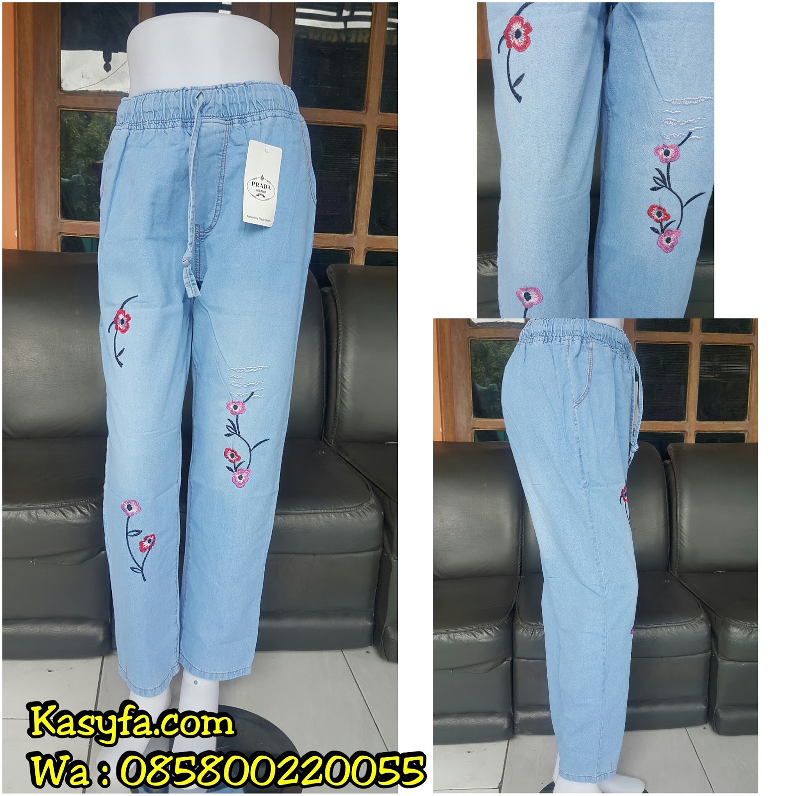 Celana panjang wanita terbaru celana baggy jeans - ''KASYFA SHOP''