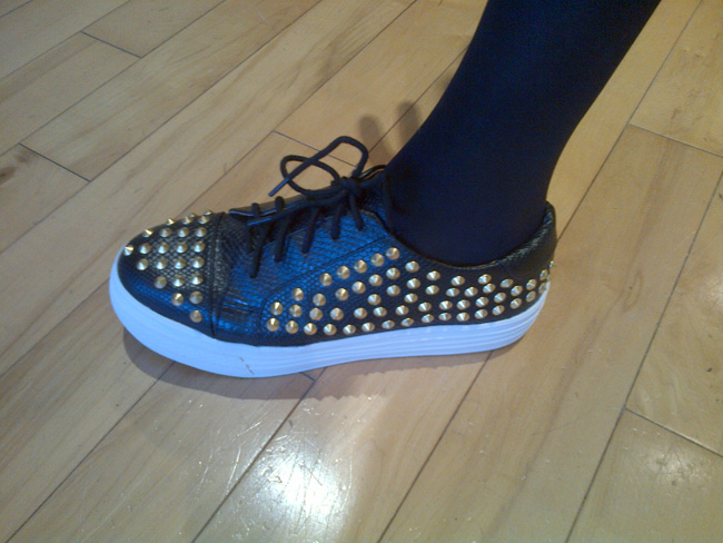 platform studded sneakers