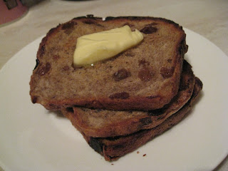 homemade toast hot buttered