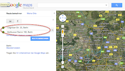 Google Maps Routenberechnung