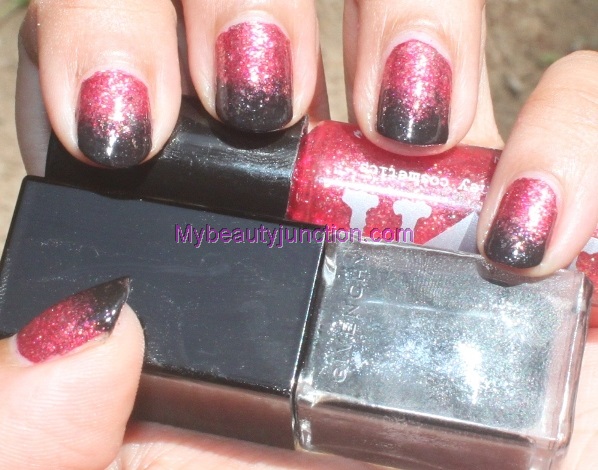 Autumn nail art challenge: Red and black manicure