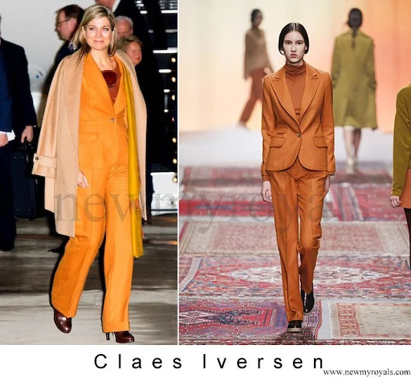 Queen Maxima wore Claes Iversen Pan-Suit from the AW2015 the collection