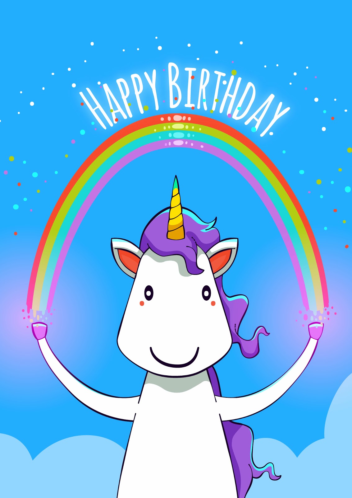 Unicorn Birthday Card Printable Printable World Holiday