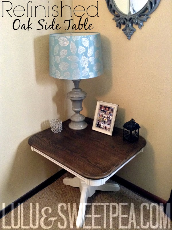 Lulu Sweet Pea Diy Refinished Oak Side Table Stained Painted Oh
