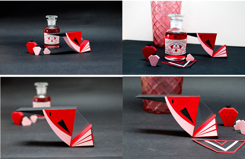 pioupiou en apier découpé paper bird by Camille Epplin
