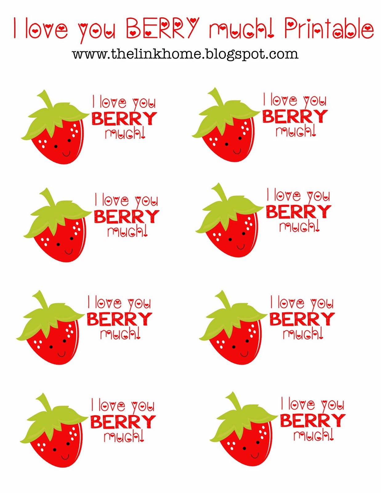 The Link Home I Love You BERRY Much a Free Printable 