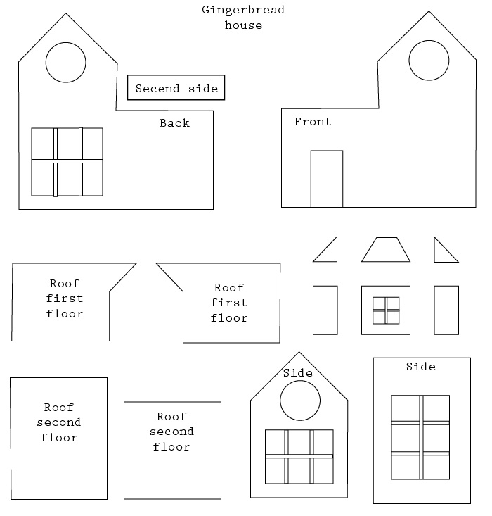 Two Story Gingerbread House Template