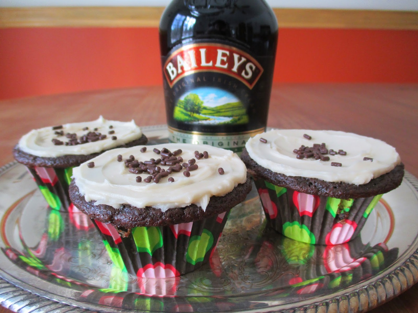 Chocolate Devil's Food Cupcakes with Baileys Buttercream Frosting