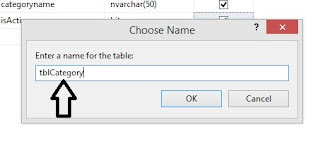 Create Table in Sql Database