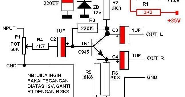  Skema  Rangkaian BTL  Transistor Bahar Electronic