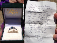 Ring and sad note found on Mount Islip, August 8, 2015, Crystal Lake, Angeles National Forest