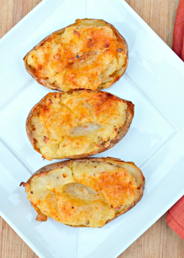 Twice Baked Potatoes are a baked mashed potato put back into the skin from Serena Bakes Simply From Scratch.