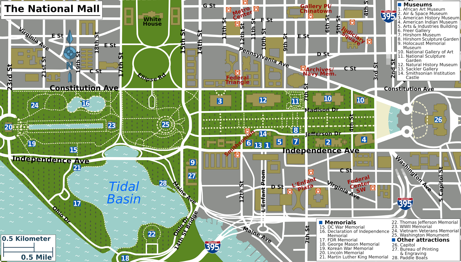 National Mall District Map 