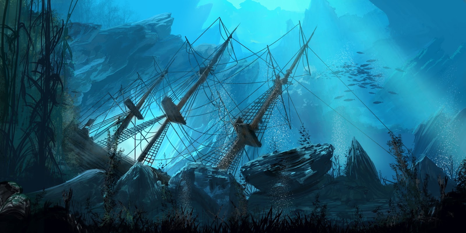 sinking pirate ship wallpaper