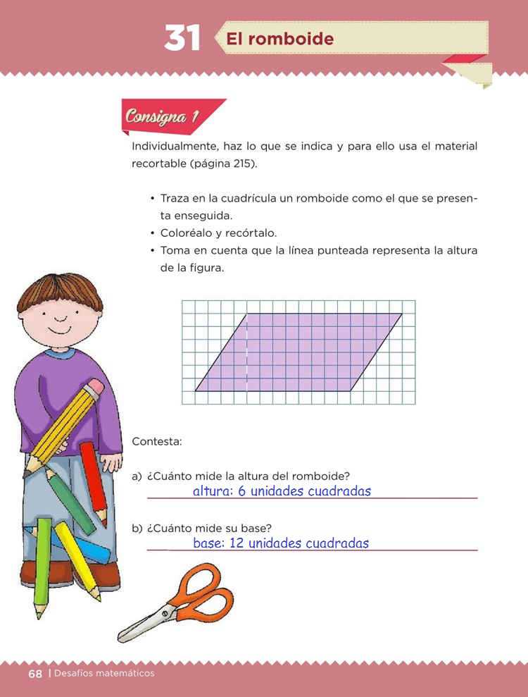 El Romboide Desafio 31 Desafios Matematicos Quinto Grado Contestado Tareas Cicloescolar