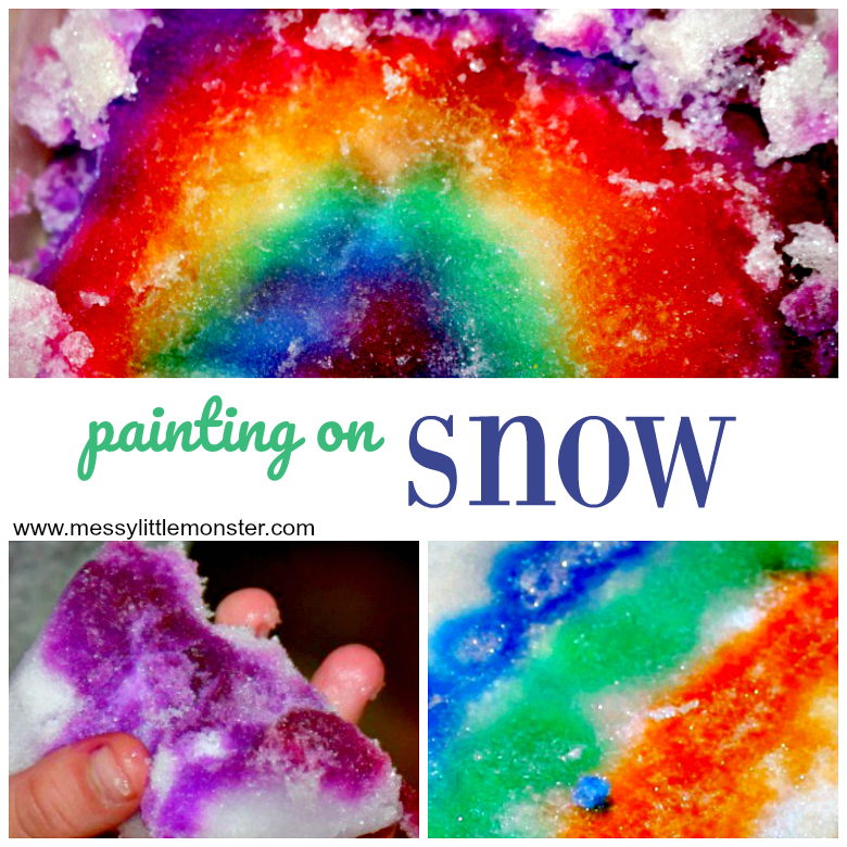 Painting Snow - A Fun Snow Activity for Kids! - Messy Little Monster