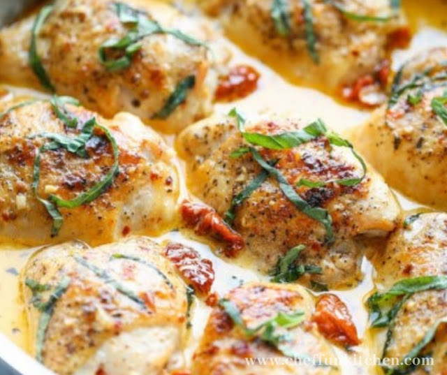 Chicken With SUN-DRIED Tomato Cream Sauce Chicken With SUN-DRIED Tomato Cream Sauce