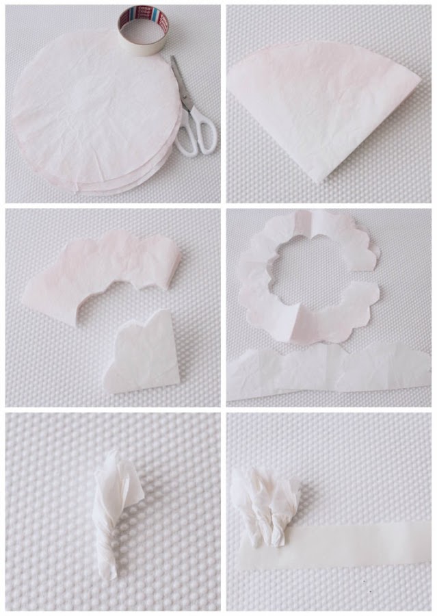 Centro de mesa handmade con papel y madera a la deriva