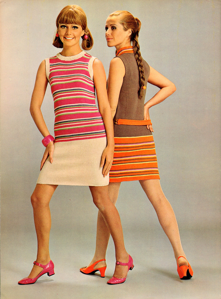 Beautiful Knitted Dress Fashion of the 1960s vintage everyday