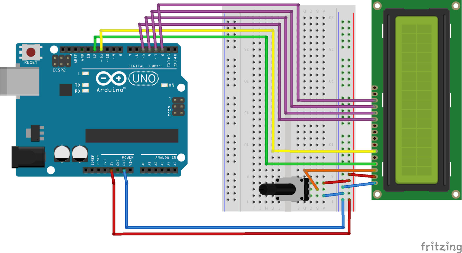 Dieter's Arduino Projects: LCD Display Discovery using a 16 * 2 HD44780 LCD