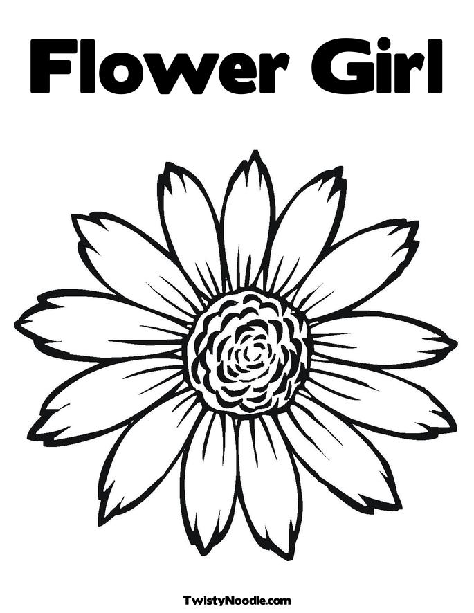 Flower Girl Coloring Book Flower Coloring Page