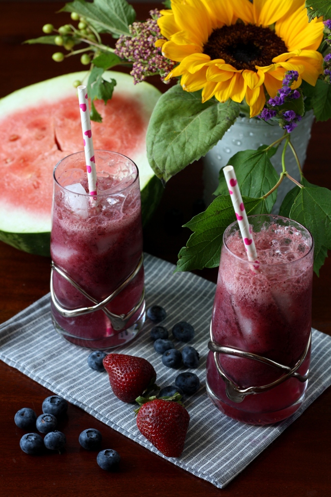 Mango & Tomato Watermelon & Berry Aqua Fresca With Sparking Water