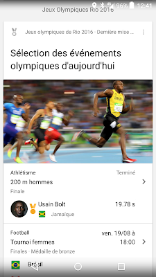 moteur de reponse google - evenements et resultats jo rio 2016