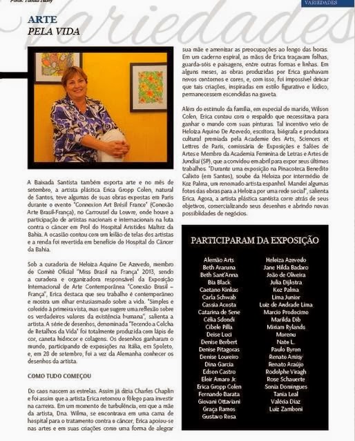 Revista Beach Class e os nomes dos 73 artistas do Carrocel du Louvre. DINA GARCIA ENTRE OS ARTISTAS
