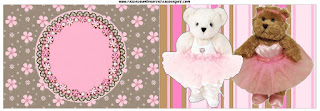 Ballerina Bear Food Toppers or Flags.