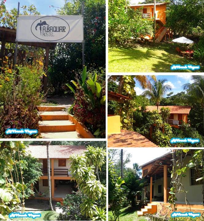 Área externa do Abaquar Hostel em Boipeba
