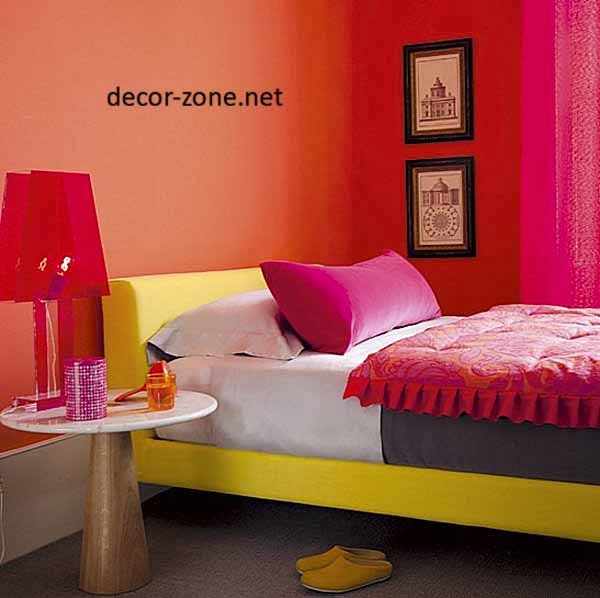 yellow, red, orange bedroom paint color ideas