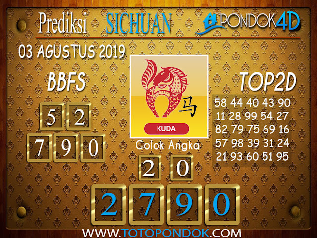 Prediksi Togel SICHUAN PONDOK4D 03 AGUSTUS 2019
