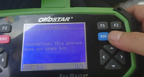 This process does not erase key.