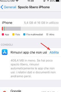 Spazio libero iPhone o iPad Libera Spazio iPhone iPad