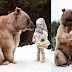 Astounding Photos Of Children Posing With Huge Grizzly Bear