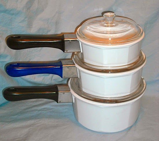 Vintage Princess House Nouveau France All White Cookware With Detachable  Handles Set of 3 Pans With Glass Lids 