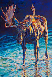 moose colorful paintings wildlife animal painting contemporary griffin patricia vincent abstract animals painters artist watercolor artists artwork daily wild dailypaintersabstract