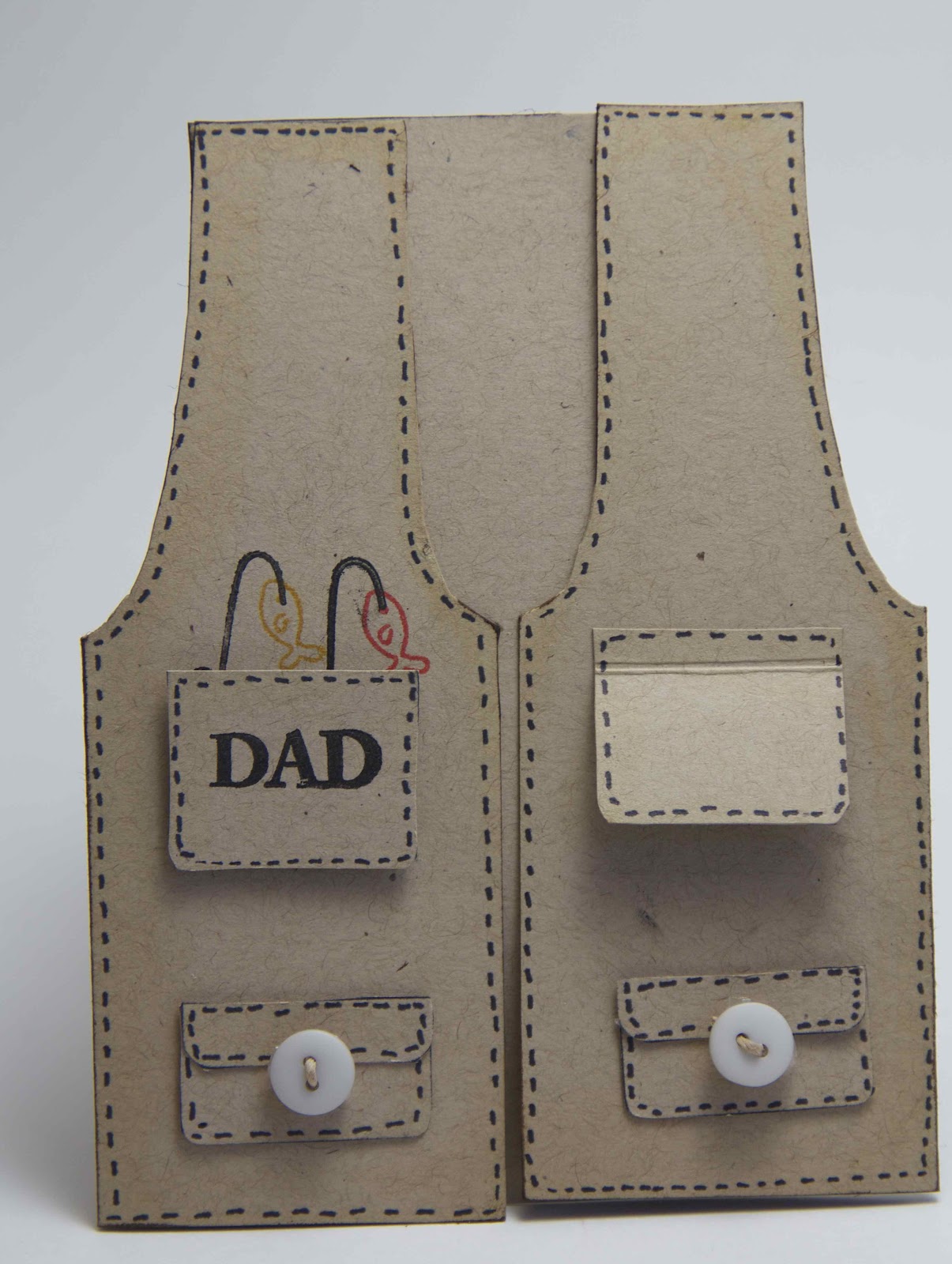 Homemade Cards by Erin: Dad, my hero, fishing vest card