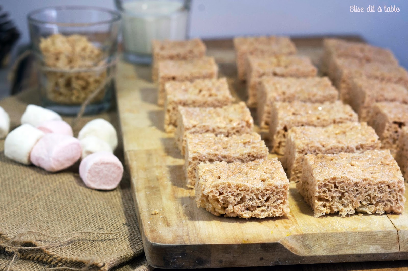 recette Barres de chamallow et rices krispies