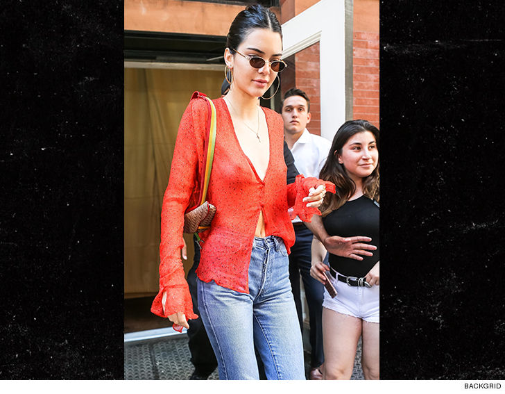 Kendall Jenner Frees The Nipple In See Through Red Blouse
