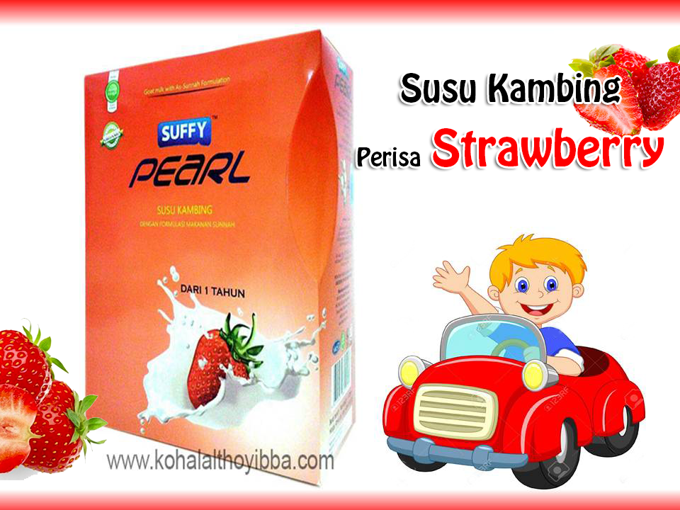Yummy... Sedapnye susu kambing berperisa strawberry 'SUFFY